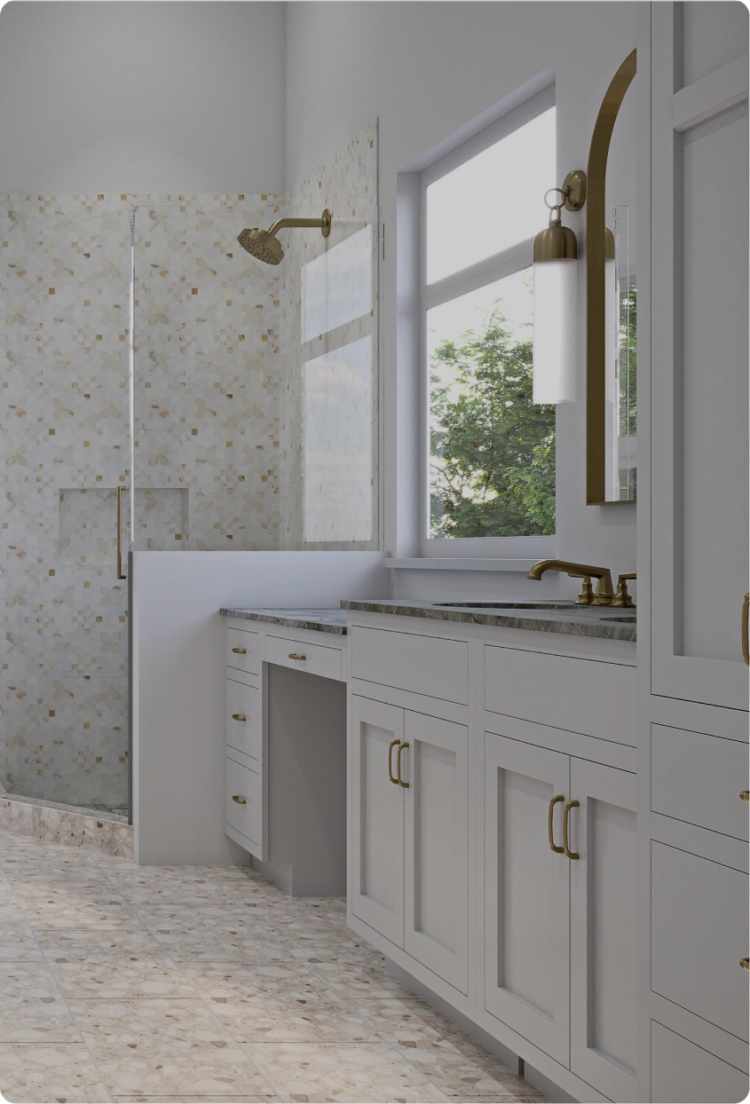 Modern bathroom with elegant fixtures.
