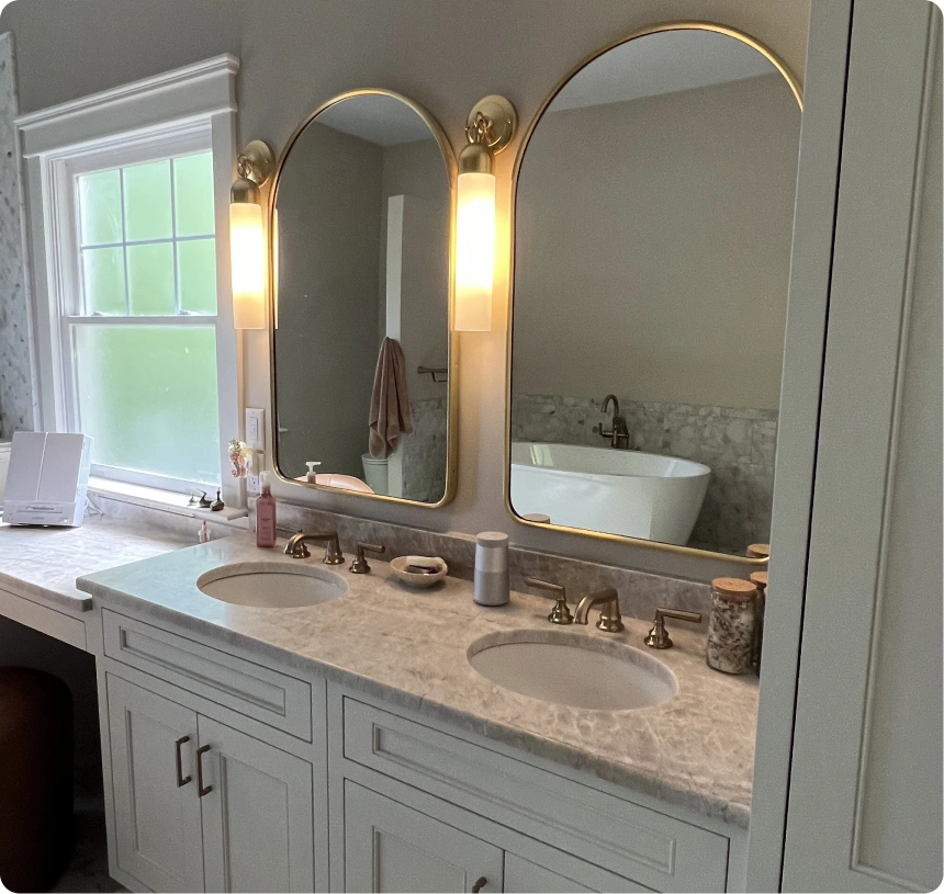 Elegant bathroom with dual sinks